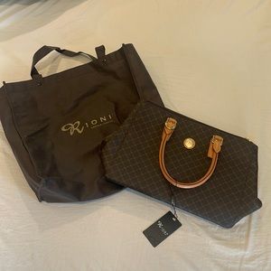Rioni Moda Italia genuine leather and canvas purse